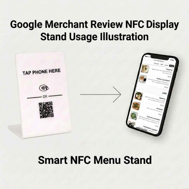 NFC Google Review Stand & Digital Menu for Restaurants